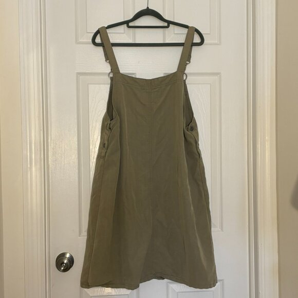 90s Vintage Directives Overall Dress in Washed Green - Size Large - Picture 2 of 5